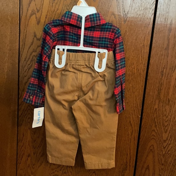 NEW! Carter’s 12 mo. plaid shirt with khakis outfit - Picture 4 of 4